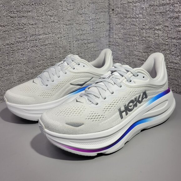 Hoka One One Bondi 9 Women's Size 8.5B Cosmic Grey White Running Shoes 1162014 - Picture 6 of 10